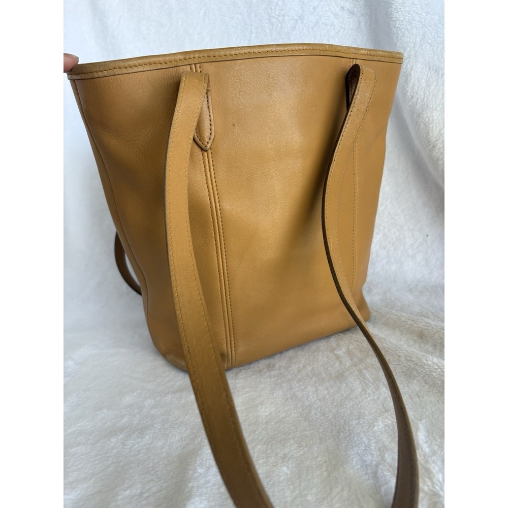 Vintage COACH Mini Lunch Tote Mustard Yellow Leather Bag 9077 90s Costa Rica - Picture 4 of 16